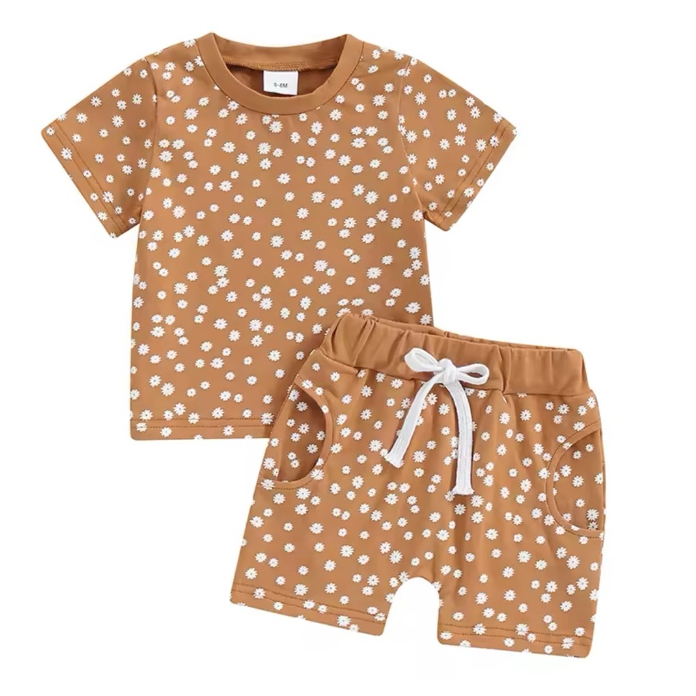 Baby Girl Mustard 2-Piece Floral Set Size 6-12M NWT